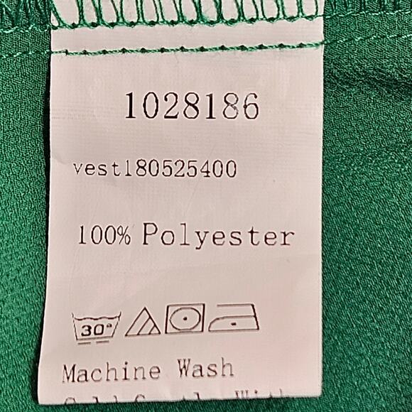 Green Spaghetti Strap Ruffle EdgeTop Size Medium - Picture 4 of 5